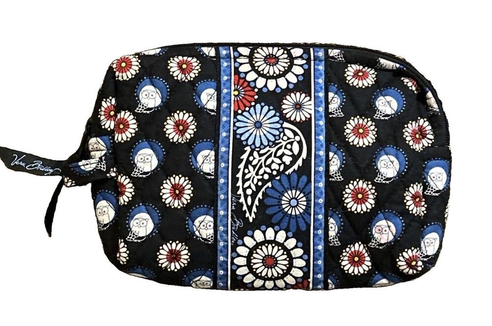 Vera Bradley Cosmetic Bag In Night Owl Pattern Excellent Pre Owned EUC!
